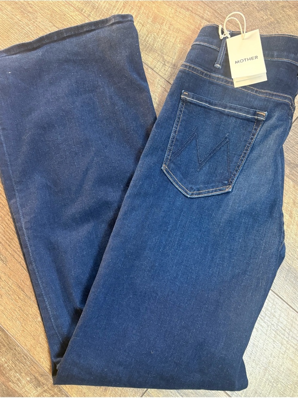 Mother Hustler Roller Sneak Jeans 32 NWT Dark Wash Off Limits US